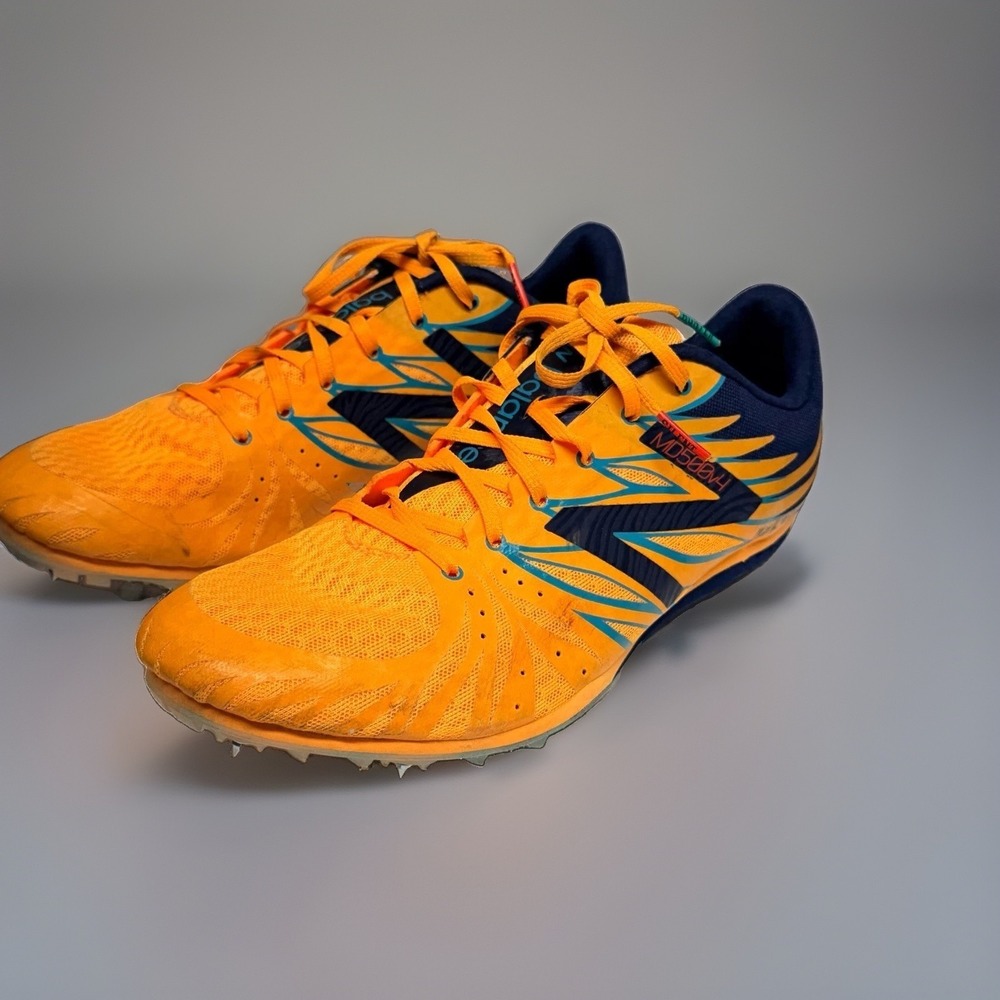 New Balance MD500v4 Track & Field Sprint Spikes Orange Navy Men's Size 9.5
